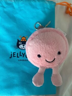 Jellycat Soft Pink Smiley Plush Keyring